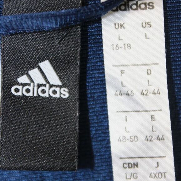ADIDAS Track Jacket BOYS Size: L Blue & White 3 Stripes - Picture 5 of 5